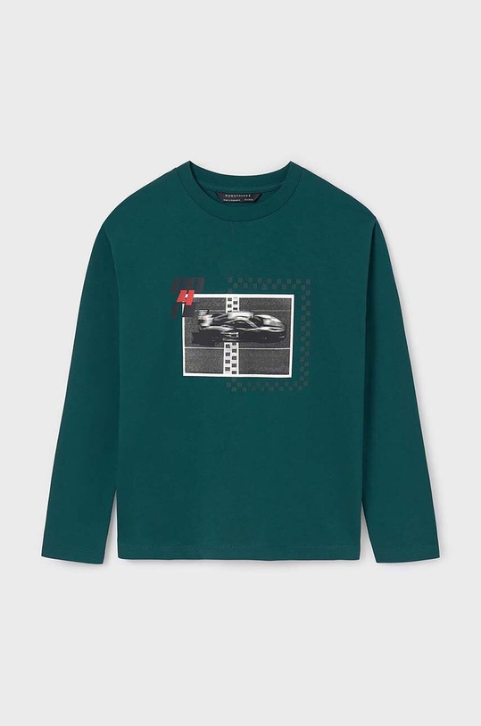 Dječja pamučna majica dugih rukava Mayoral 2-pack 7090.7D.Junior.9BYH zelena AW24