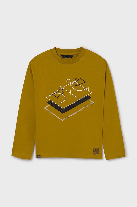 Mayoral longsleeve din bumbac pentru copii 7093.7E.Junior.9BYH verde AW24