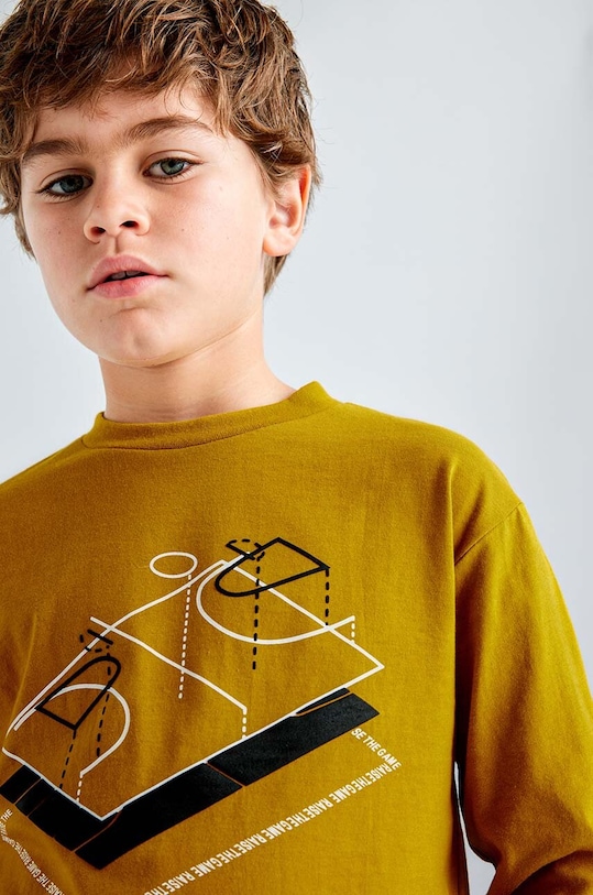 Mayoral longsleeve din bumbac pentru copii verde 7093.7E.Junior.9BYH