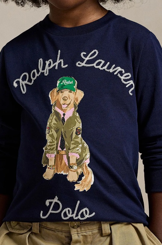 Polo Ralph Lauren longsleeve in cotone bambino/a blu navy 322953576001