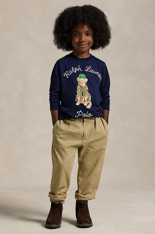 Polo Ralph Lauren longsleeve in cotone bambino/a 322953576001 blu navy
