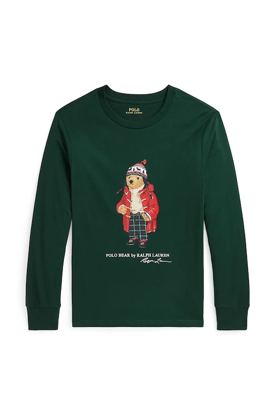 Дитячий бавовняний лонгслів Polo Ralph Lauren бавовна зелений 323883620009