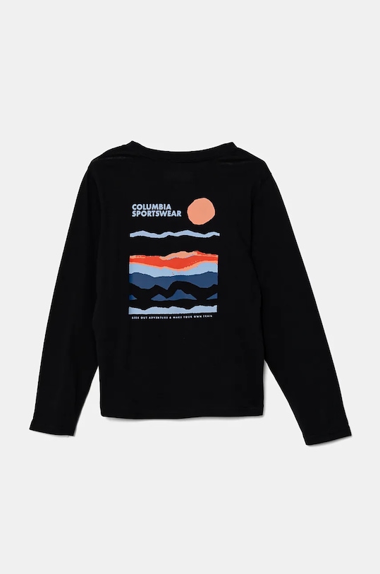 Columbia longsleeve bawełniany dziecięcy Dobson Pass 1954931 czarny AW24