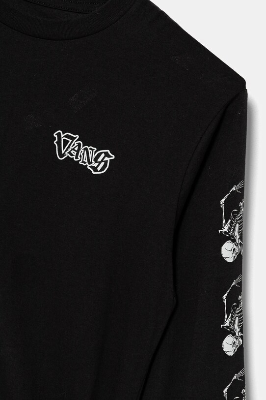 Băieți Vans longsleeve din bumbac pentru copii Bad 2 Da Bone VN000JWKBLK1 negru