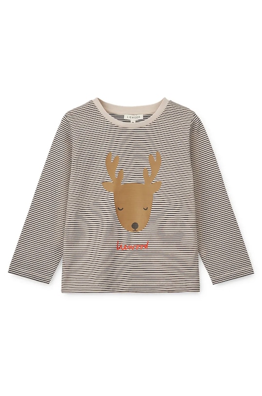 Liewood longsleeve bawełniany dziecięcy Apia Placement Longsleeve T-shirt nadruk granatowy LW19562