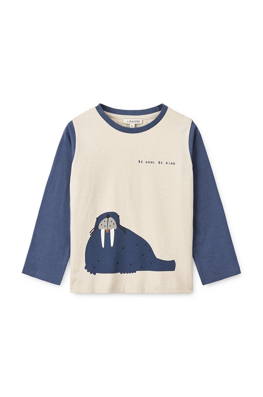 Дитячий бавовняний лонгслів Liewood Apia Placement Longsleeve T-shirt LW19562 блакитний AW24