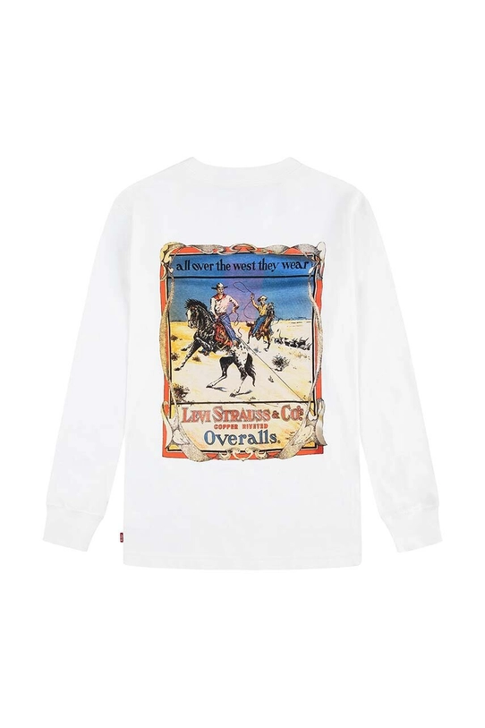 Levi's longsleeve din bumbac pentru copii GIDDY UP LS TEE 8EL428 alb AW24