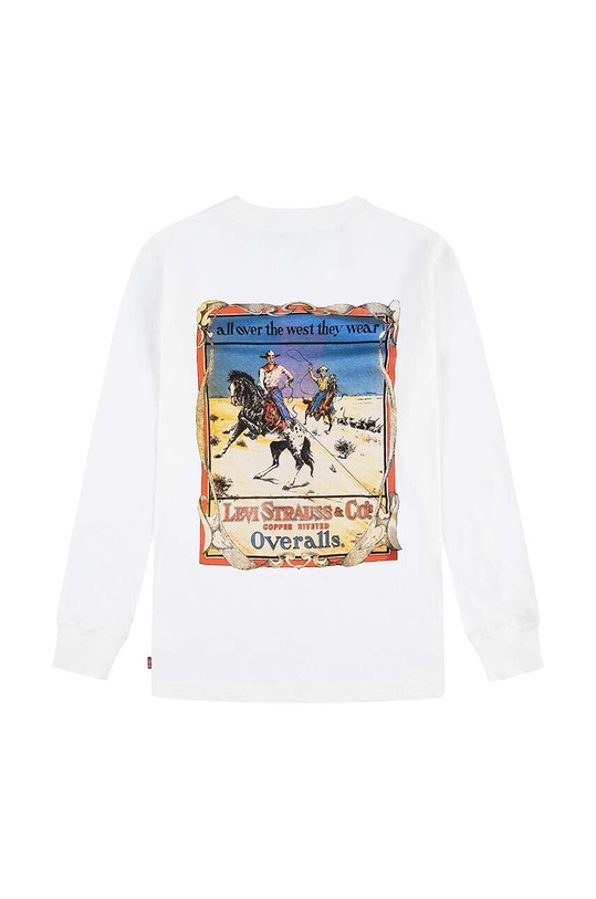 Levi's longsleeve din bumbac pentru copii GIDDY UP LS TEE 9EL428 alb AW24