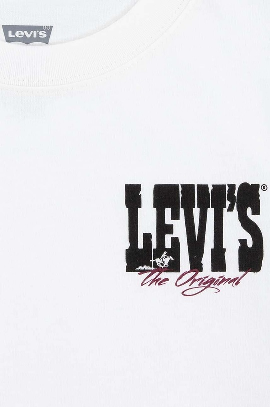 Levi's longsleeve din bumbac pentru copii GIDDY UP LS TEE alb 9EL428