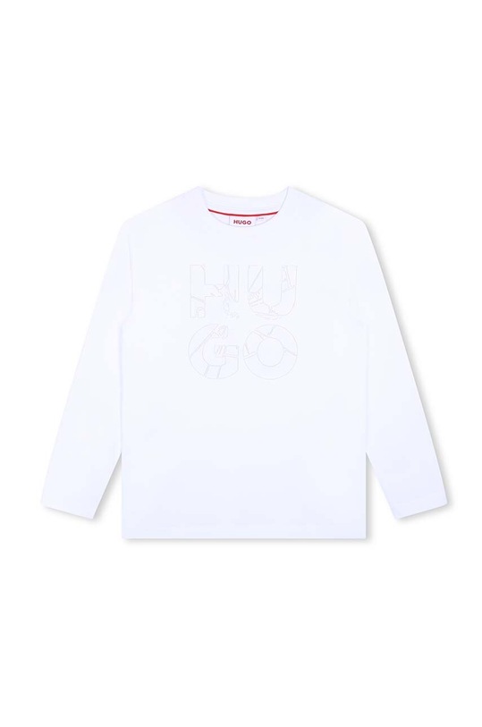 HUGO longsleeve din bumbac pentru copii print alb G00147.102.108