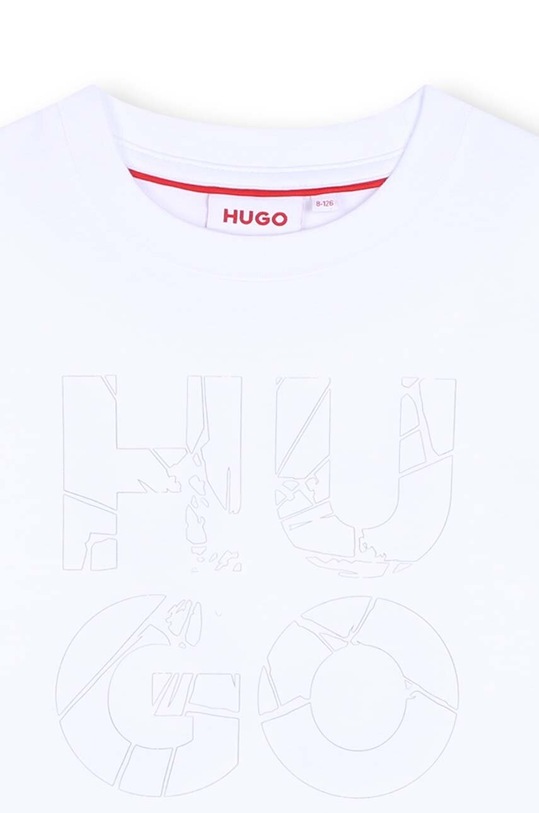 Băieți HUGO longsleeve din bumbac pentru copii G00147.102.108 alb