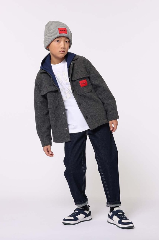 HUGO longsleeve din bumbac pentru copii alb G00147.162.174