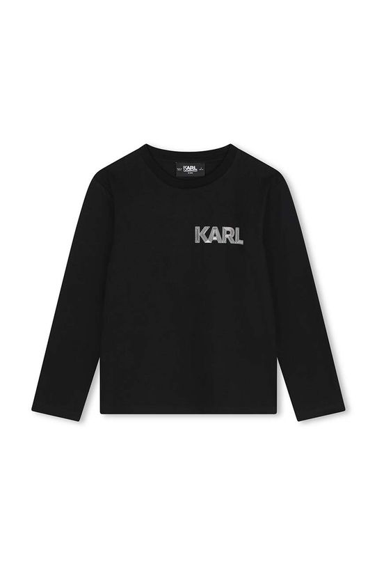 Detská bavlnená košeľa s dlhým rukávom Karl Lagerfeld bavlna čierna Z30243.114.150