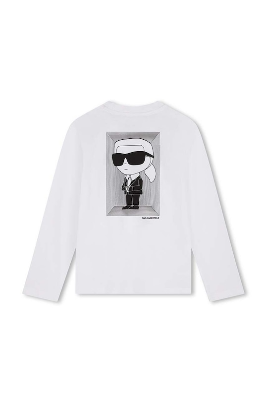 Karl Lagerfeld longsleeve din bumbac pentru copii Z30243.162.174 alb AW24