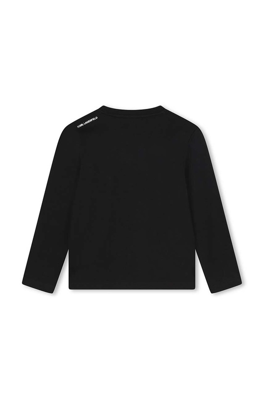 Dětské bavlněné tričko s dlouhým rukávem Karl Lagerfeld Z30357.114.150 černá AW24