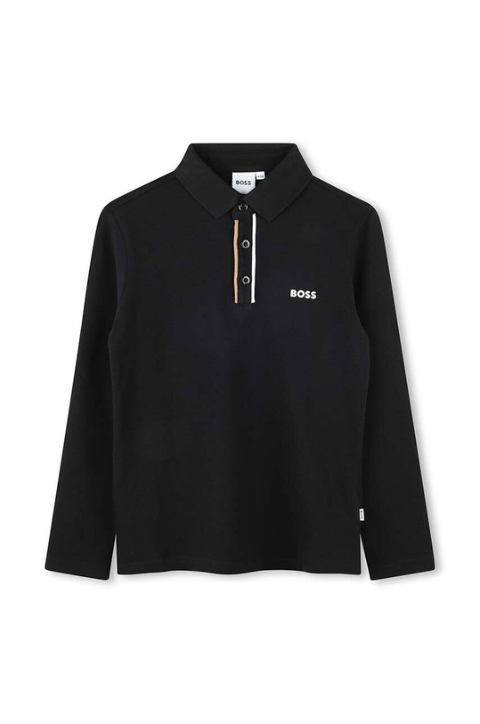BOSS longsleeve din bumbac pentru copii uni negru J51175.162.174