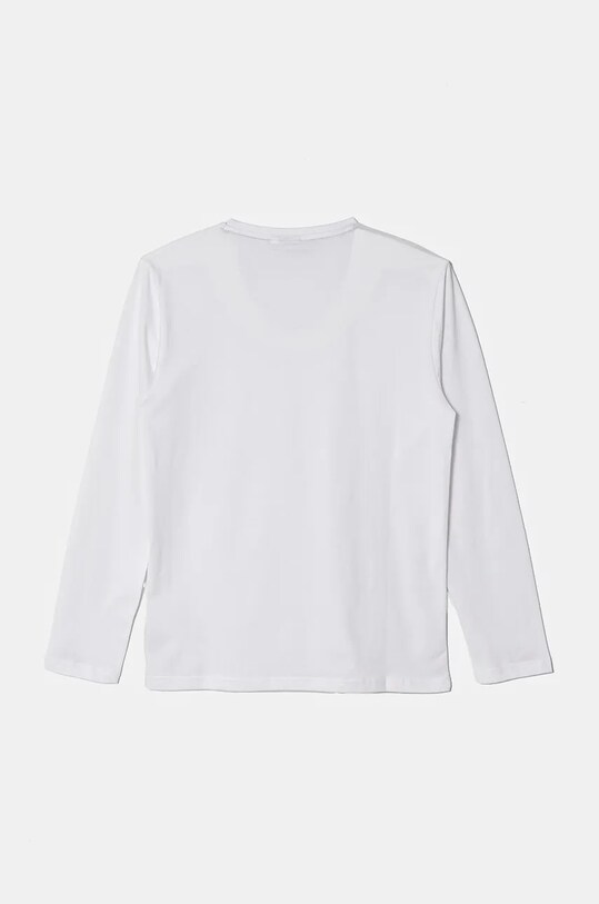 Хлопковый детский лонгслив BOSS J51208.162.174 белый AW24