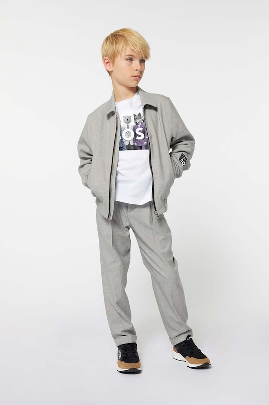 Мальчик Хлопковый детский лонгслив BOSS J51225.162.174 белый