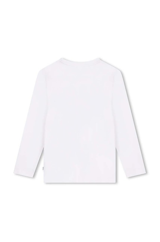Хлопковый детский лонгслив BOSS J51225.162.174 белый AW24