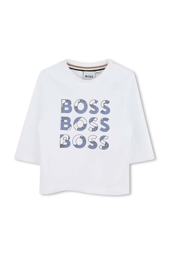 BOSS longsleeve bawełniany niemowlęcy nadruk biały J51291.74.81