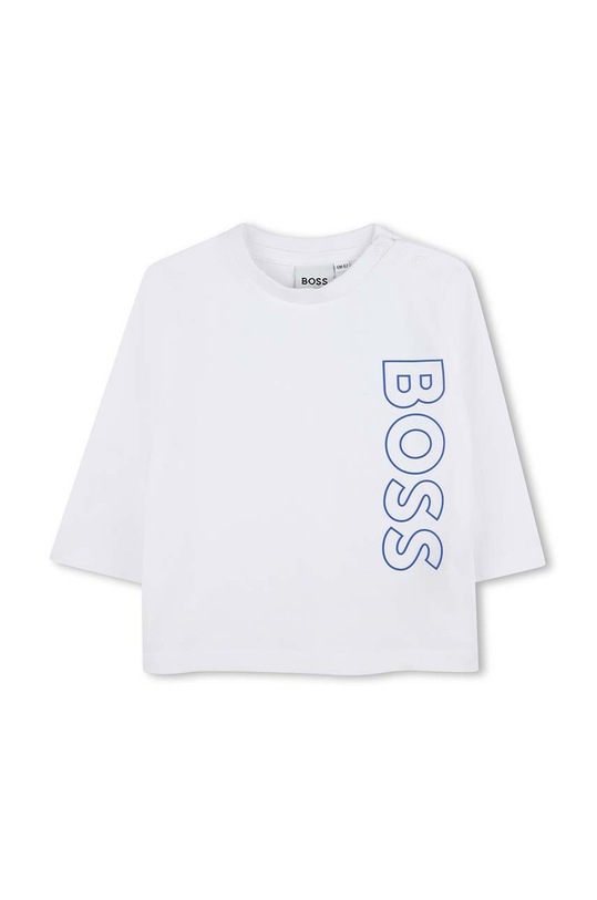BOSS longsleeve bawełniany niemowlęcy nadruk biały J51293.86.94
