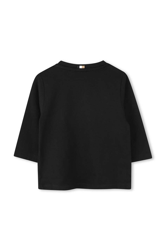 BOSS longsleeve bawełniany niemowlęcy J51293.86.94 czarny AW24
