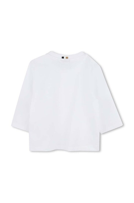 Хлопковый лонгслив для младенцев BOSS J51293.74.81 белый AW24
