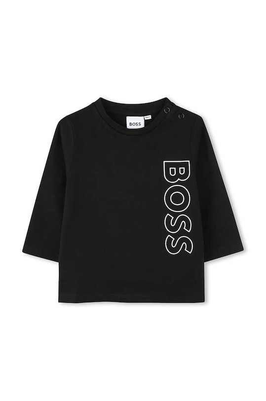BOSS longsleeve bawełniany niemowlęcy nadruk czarny J51293.74.81