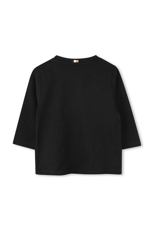 Pamučna majica dugih rukava za bebe BOSS J51293.74.81 crna AW24