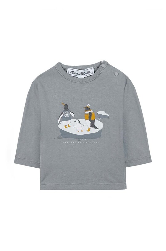 Tartine et Chocolat longsleeve din bumbac pentru copii print albastru TZ10101.104