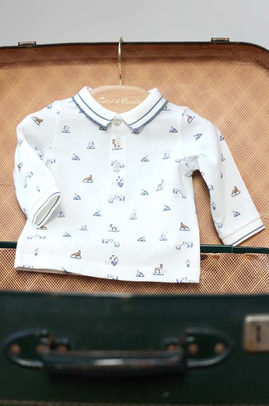 Хлопковый детский лонгслив Tartine et Chocolat голубой TZ11071.104