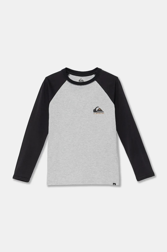 Детска блуза с дълги ръкави Quiksilver COMP LOGO RAGLAN LS памук сив EQBZT04738