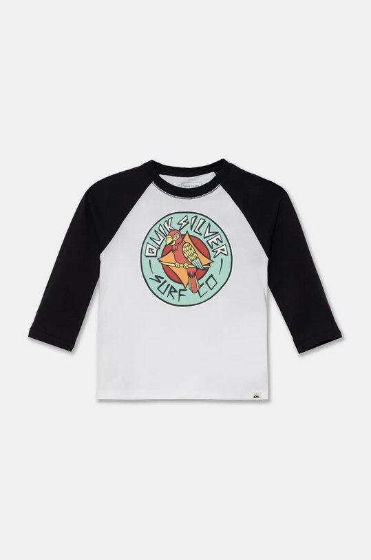 Хлопковый детский лонгслив Quiksilver DOUBLE TALK RAGLAN узор чёрный EQKZT03560