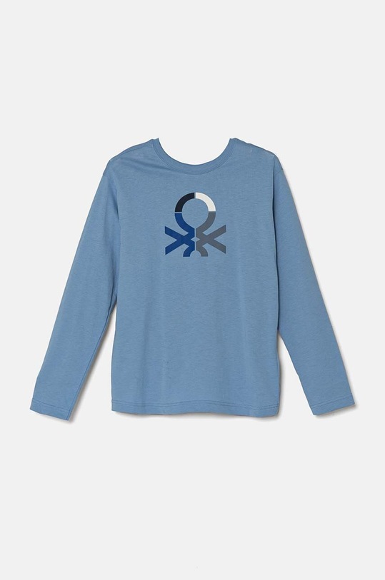 United Colors of Benetton longsleeve bawełniany dziecięcy nadruk niebieski 3I1XC10JN.G.Seasonal