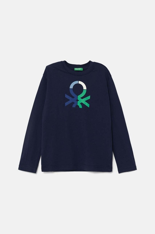 United Colors of Benetton longsleeve bawełniany dziecięcy nadruk granatowy 3I1XC10JN.G.Seasonal