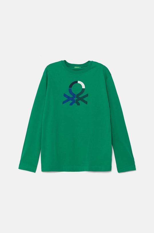 United Colors of Benetton longsleeve bawełniany dziecięcy nadruk zielony 3I1XC10JN.G.Seasonal
