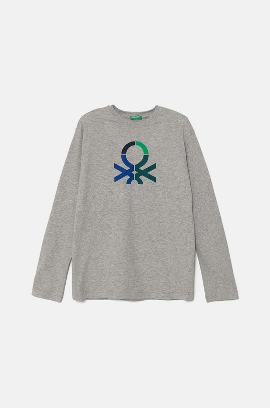 United Colors of Benetton longsleeve bawełniany dziecięcy nadruk szary 3I1XC10JN.G.Seasonal