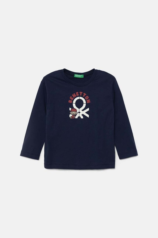Παιδικό βαμβακερό μακρυμάνικο United Colors of Benetton στάμπα σκούρο μπλε 3I1XG10F2.P.Seasonal