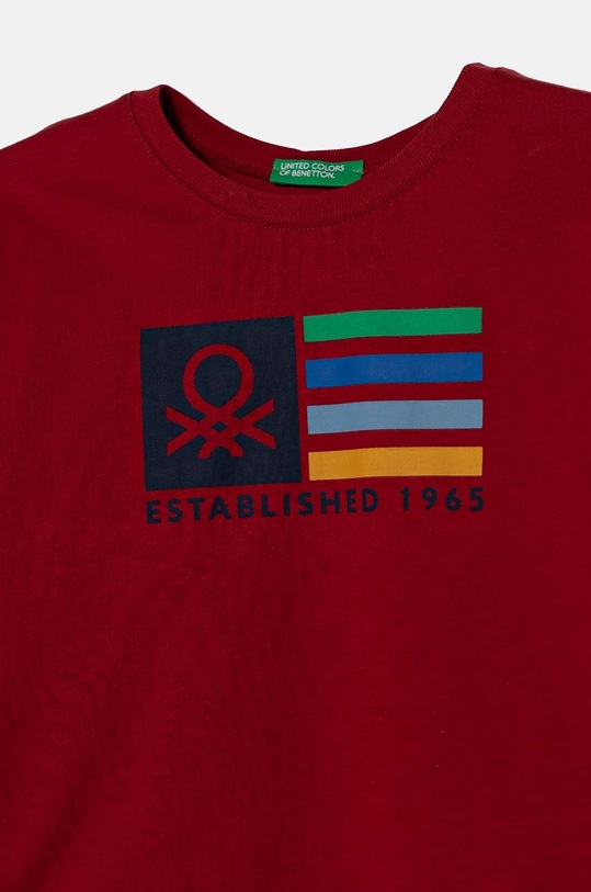 Chłopiec United Colors of Benetton longsleeve bawełniany dziecięcy 3I1XG10F2.P.Seasonal bordowy