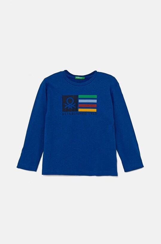 United Colors of Benetton longsleeve din bumbac pentru copii print albastru 3I1XG10F2.P.Seasonal