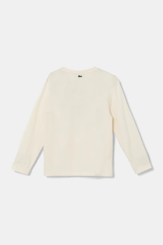Хлопковый детский лонгслив Lacoste TJ2567 бежевый AW24