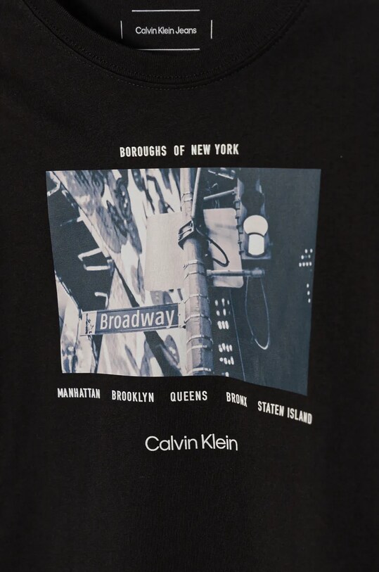 Мальчик Хлопковый детский лонгслив Calvin Klein Jeans IB0IB02400.9BYH чёрный
