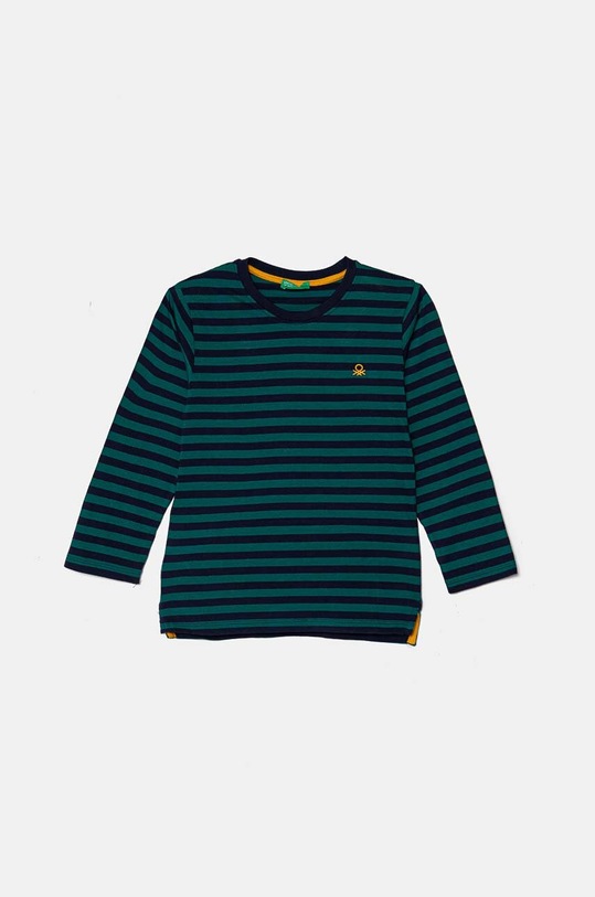 United Colors of Benetton longsleeve bawełniany dziecięcy wzorzyste zielony 3GZ3G10F1.P.Seasonal
