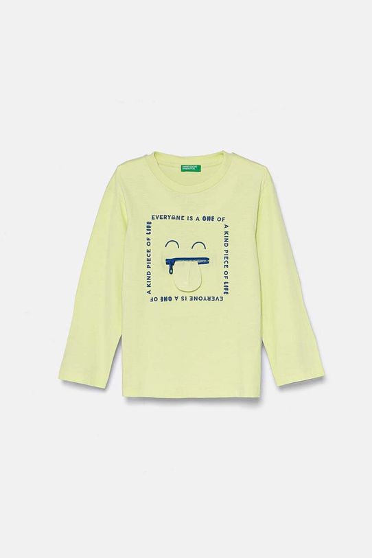 Dječja pamučna majica dugih rukava United Colors of Benetton pamuk tirkizna 3I1XG10FP.P.Seasonal
