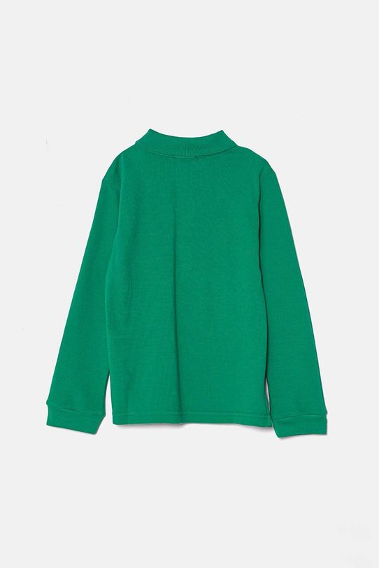 Detská bavlnená košeľa s dlhým rukávom United Colors of Benetton 3089G3009.P.Repro.9BYH zelená AW24