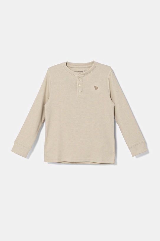 Dječja majica dugih rukava Abercrombie & Fitch s elastinom bež KI224.4084