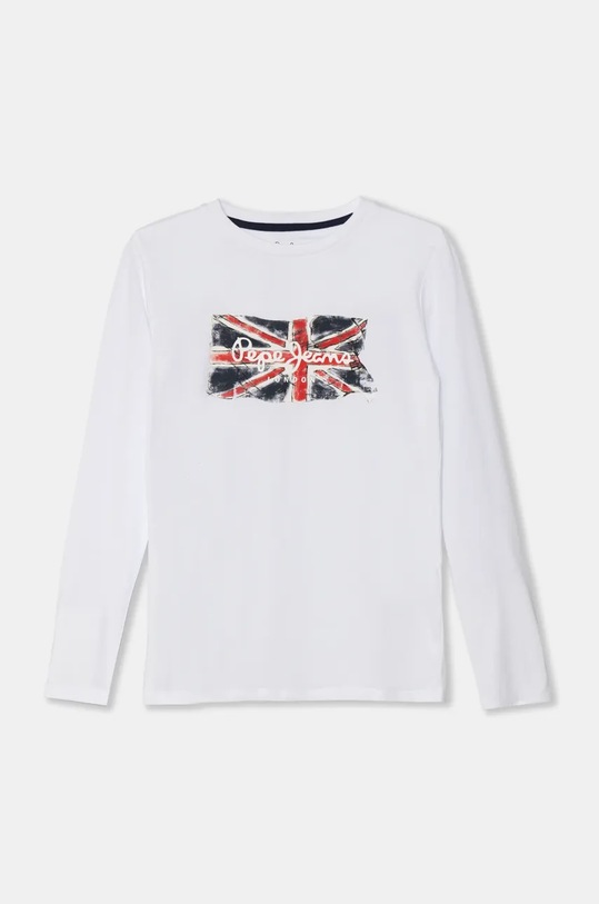 Pepe Jeans longsleeve bawełniany dziecięcy CLAG LS nadruk biały PB503916
