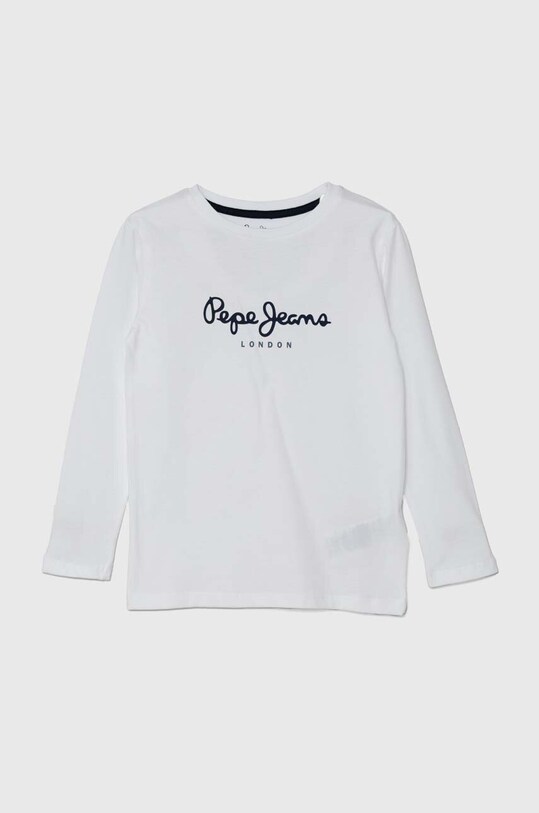 Дитячий бавовняний лонгслів Pepe Jeans NEW HERMAN бавовна білий PB503919