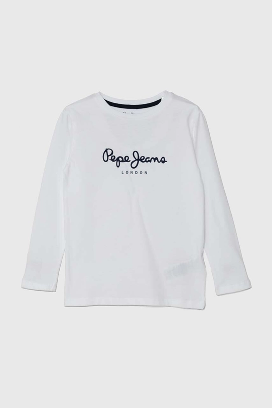 Дитячий бавовняний лонгслів Pepe Jeans NEW HERMAN бавовна білий PB503919