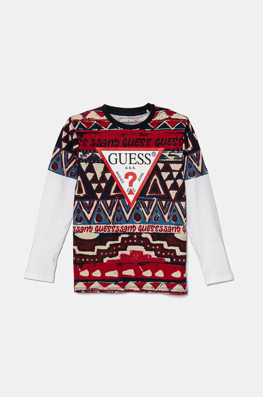 Дитячий бавовняний лонгслів Guess бавовна барвистий L4BI05.I3Z13.9BYH